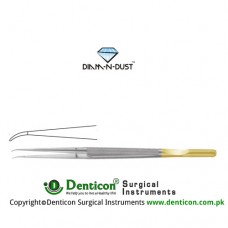 Diam-n-Dust™ Micro Suturing Forcep Curved - With Counter Balance Stainless Steel, 15 cm - 6" 